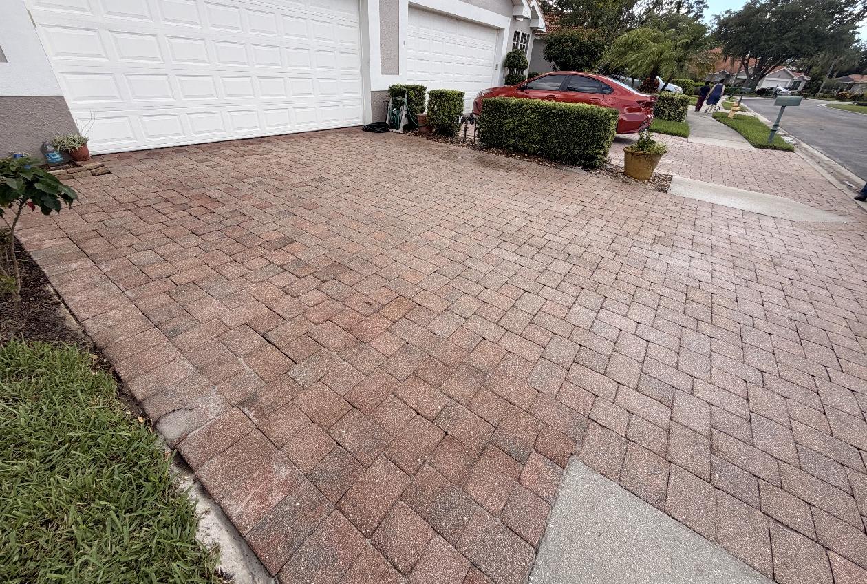 Finished paver driveway repair